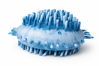 Blue textured ball on a white background
